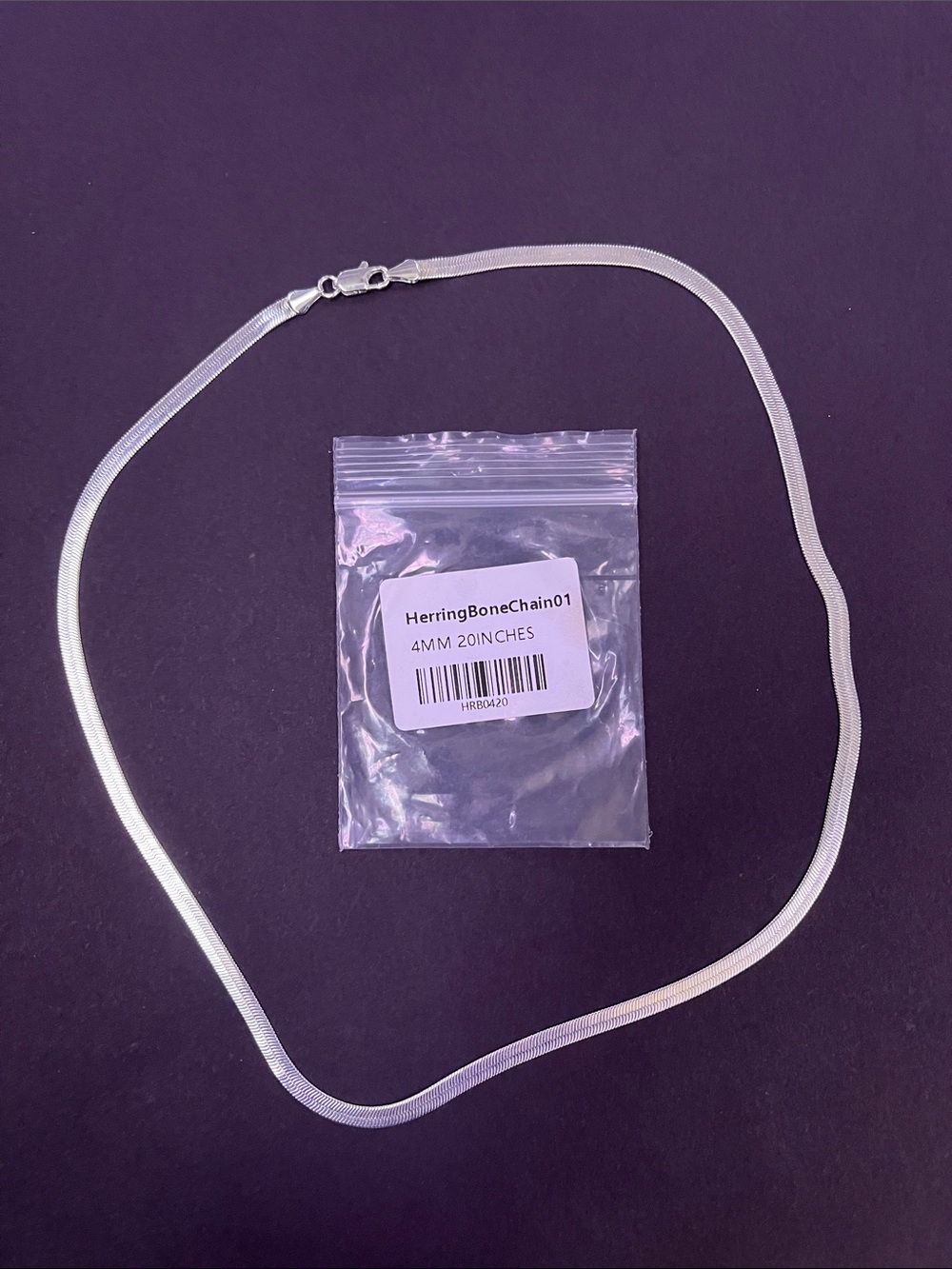 Silver Herringbone 4mm 20" Chain Necklace